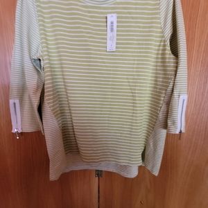 Chico's zenergy t-shirt, 2, white striped